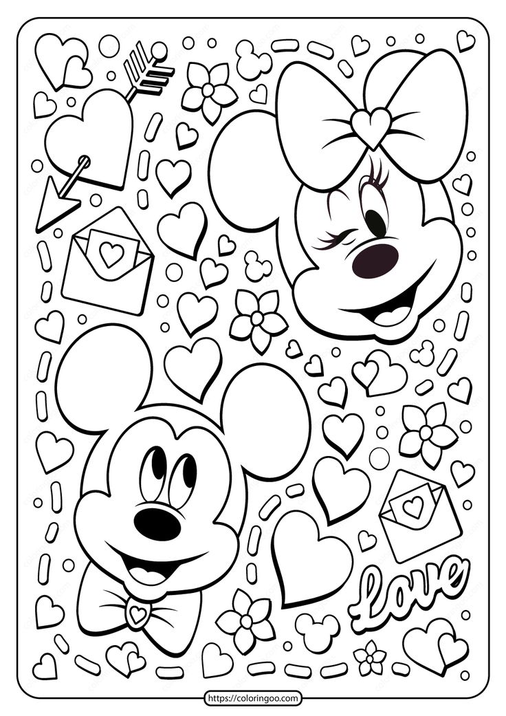 38 Valentines Disney Coloring Pages Printable 1