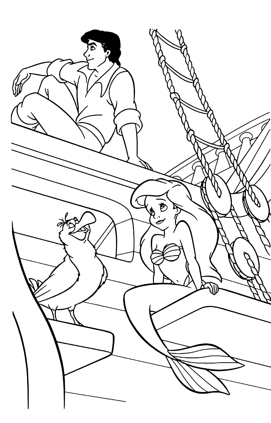 39 Adorable Little Mermaid Coloring Pages Prince Eric Printable 2