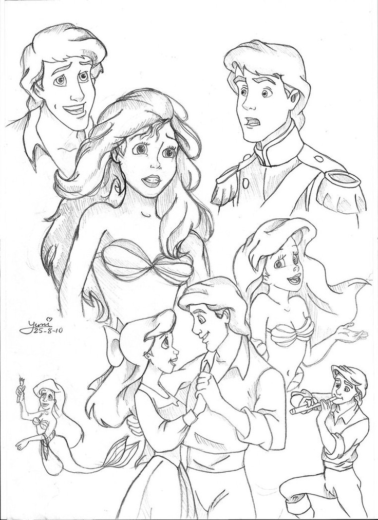 adorable little mermaid coloring pages prince eric printable jpg