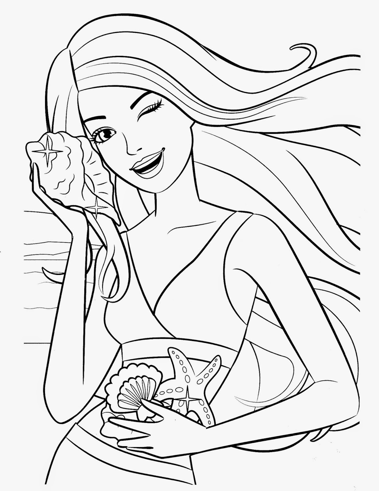 barbie free coloring pages online printable jpg