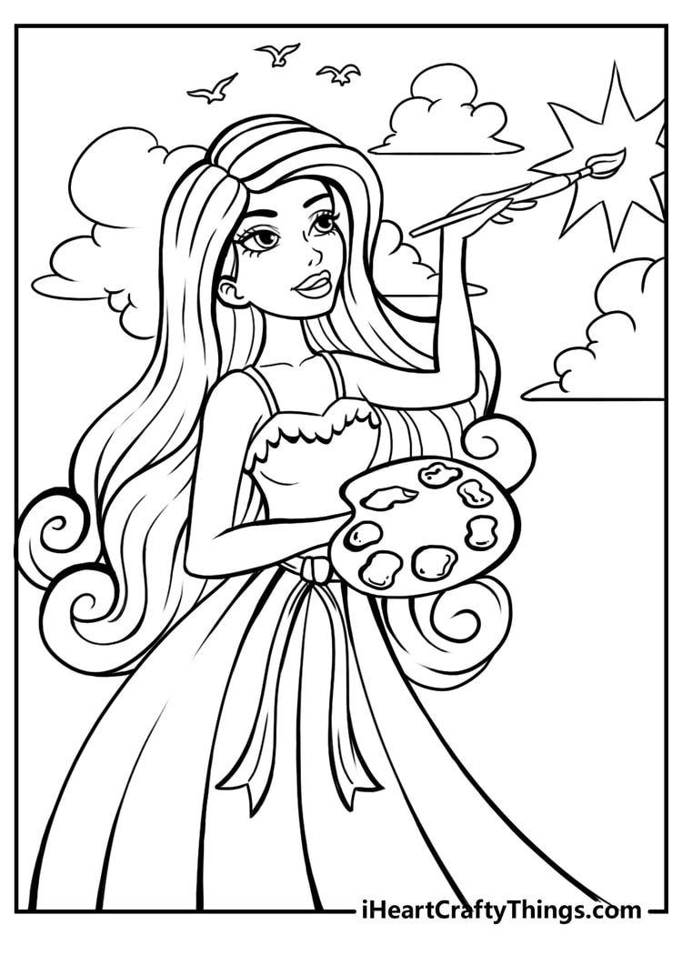 39 Barbie Free Coloring Pages Online Printable 14