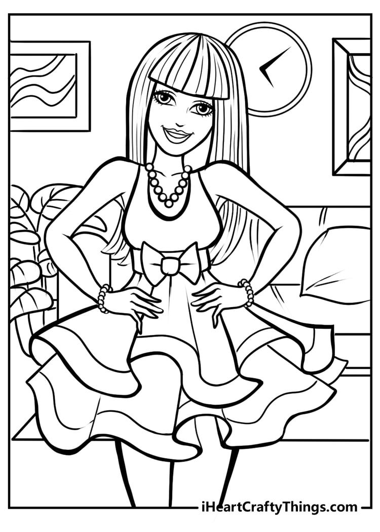 barbie free coloring pages online printable jpg