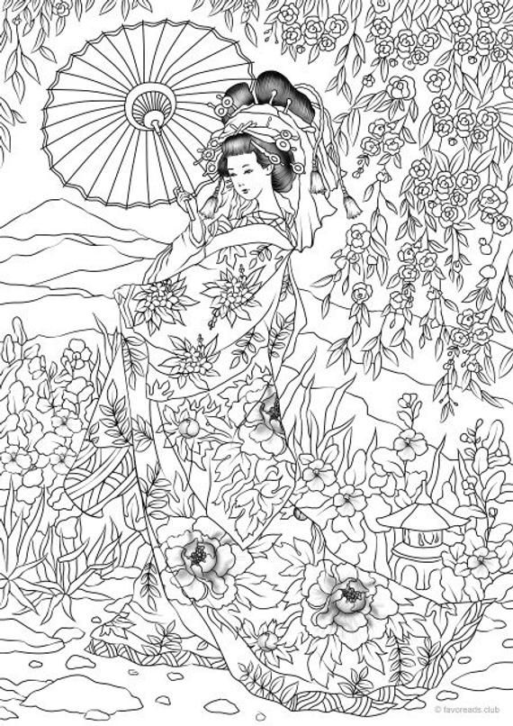 39 Japanese Culture Coloring Pages Printable 1