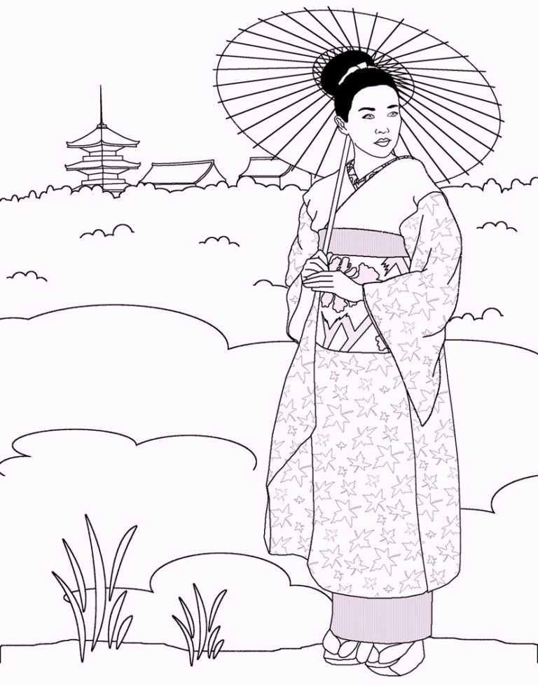 39 Japanese Culture Coloring Pages Printable 2