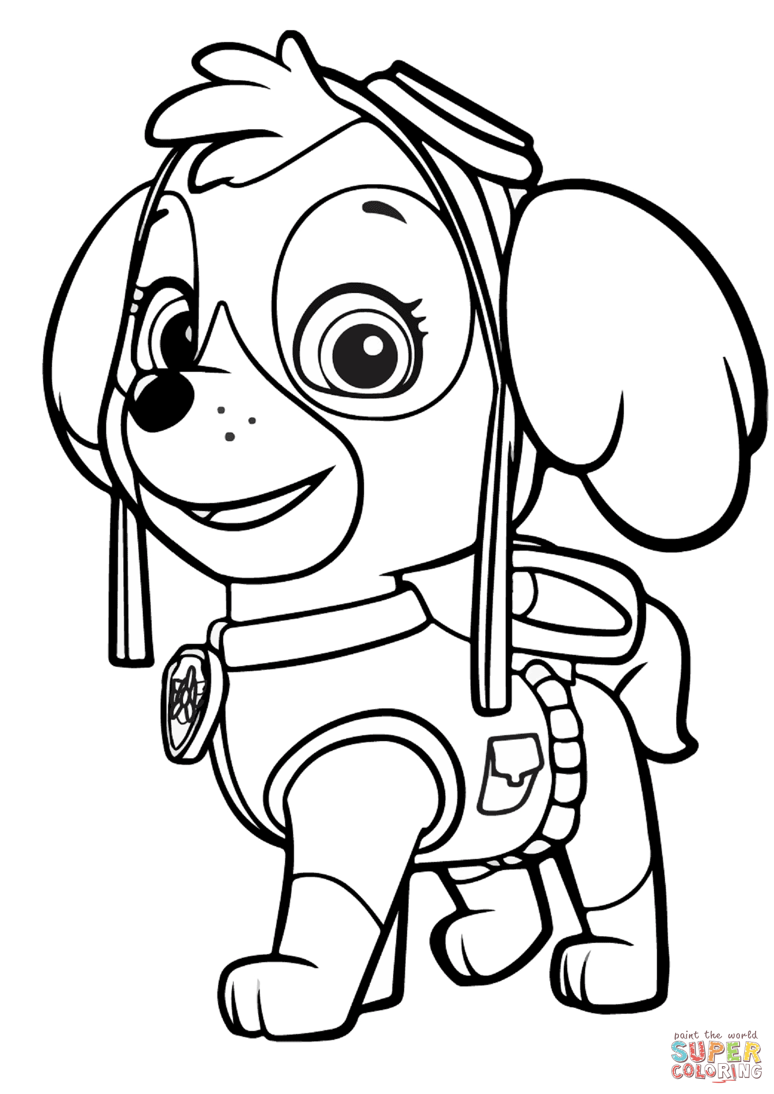 playful paw patrol skye coloring pages printable jpg