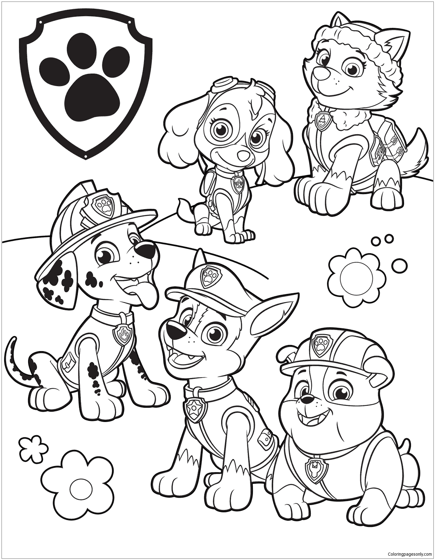 playful paw patrol skye coloring pages printable jpg