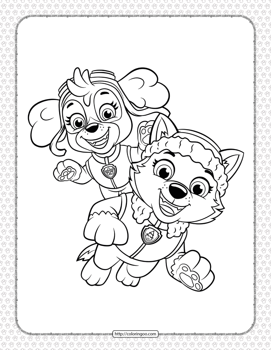 playful paw patrol skye coloring pages printable jpg