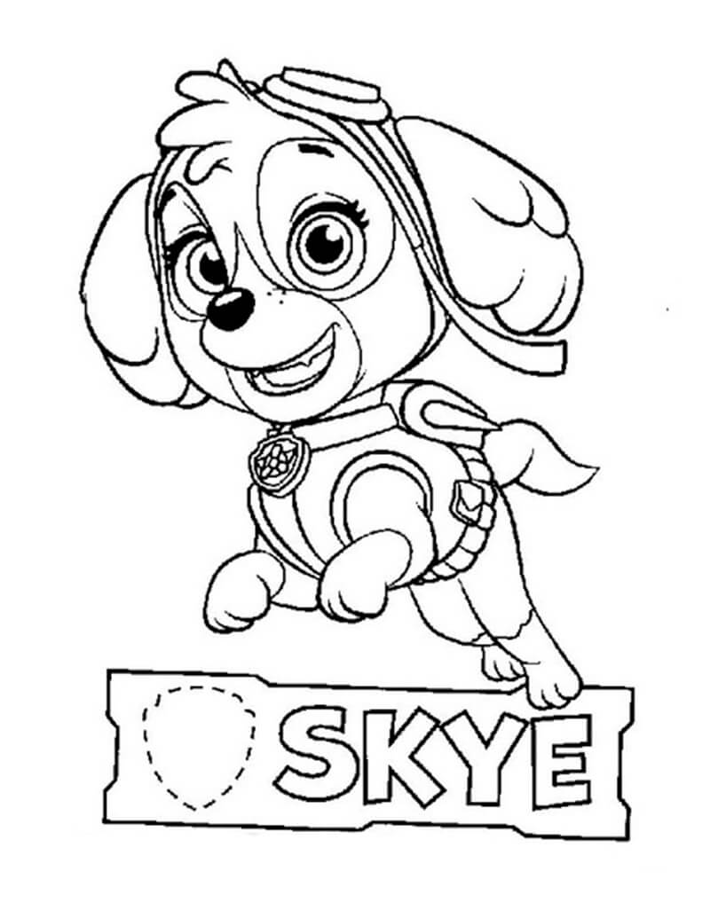 playful paw patrol skye coloring pages printable jpg