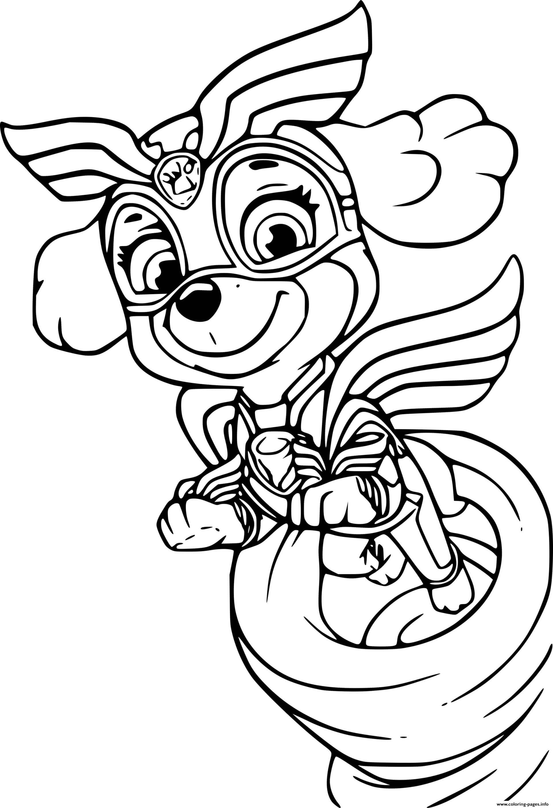 playful paw patrol skye coloring pages printable jpg