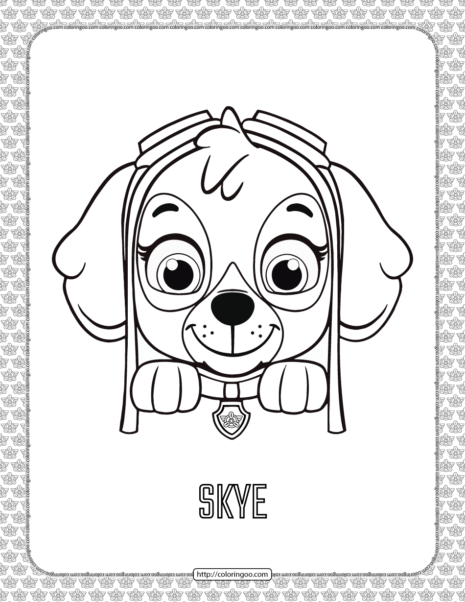 39 Playful Paw Patrol Skye Coloring Pages Printable 8