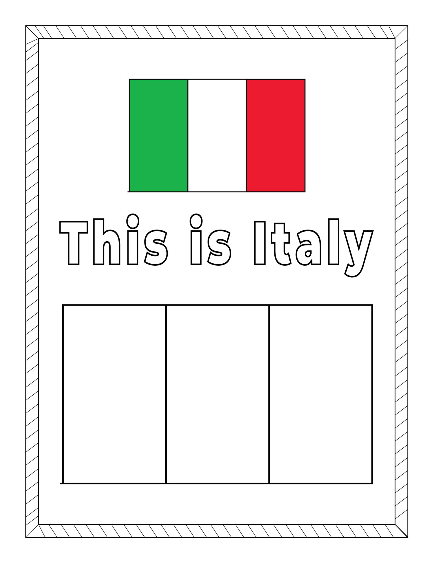 flag of italy coloring page printable jpg