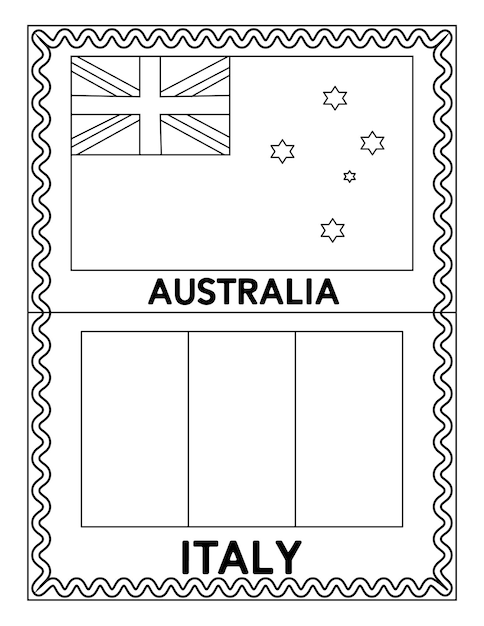 92 Flag of Italy Coloring Page Printable 100