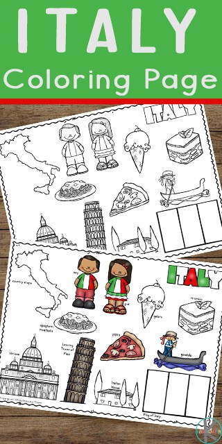 flag of italy coloring page printable jpg