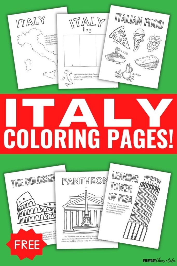 92 Flag of Italy Coloring Page Printable 77