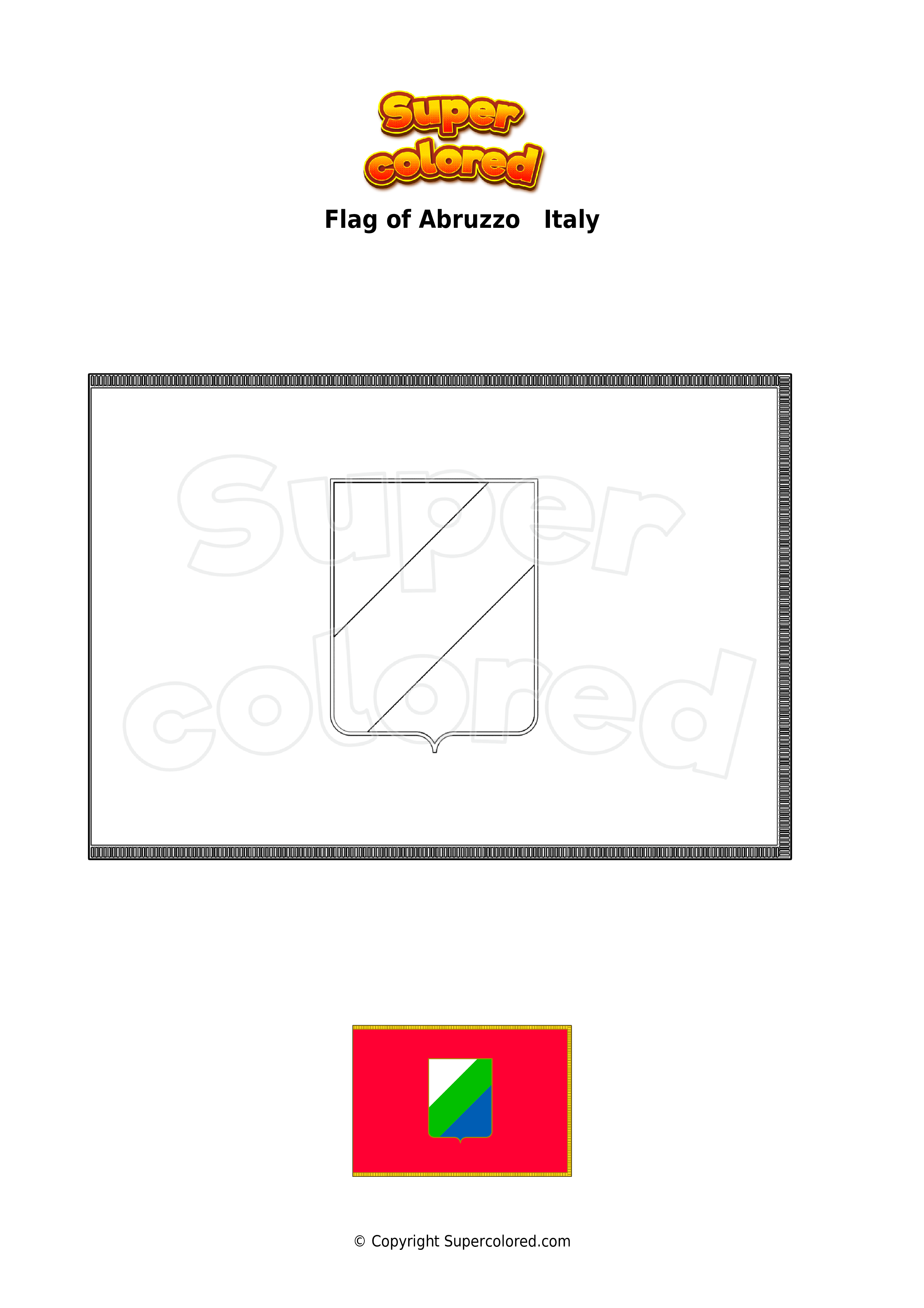 flag of italy coloring page printable jpg