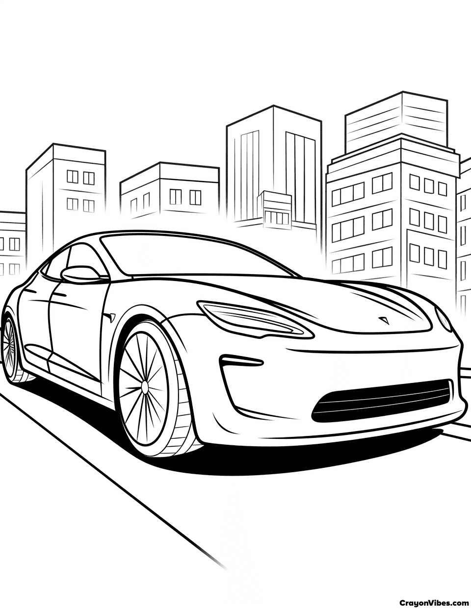 96 Tesla Model 3 Coloring Page Printable 24