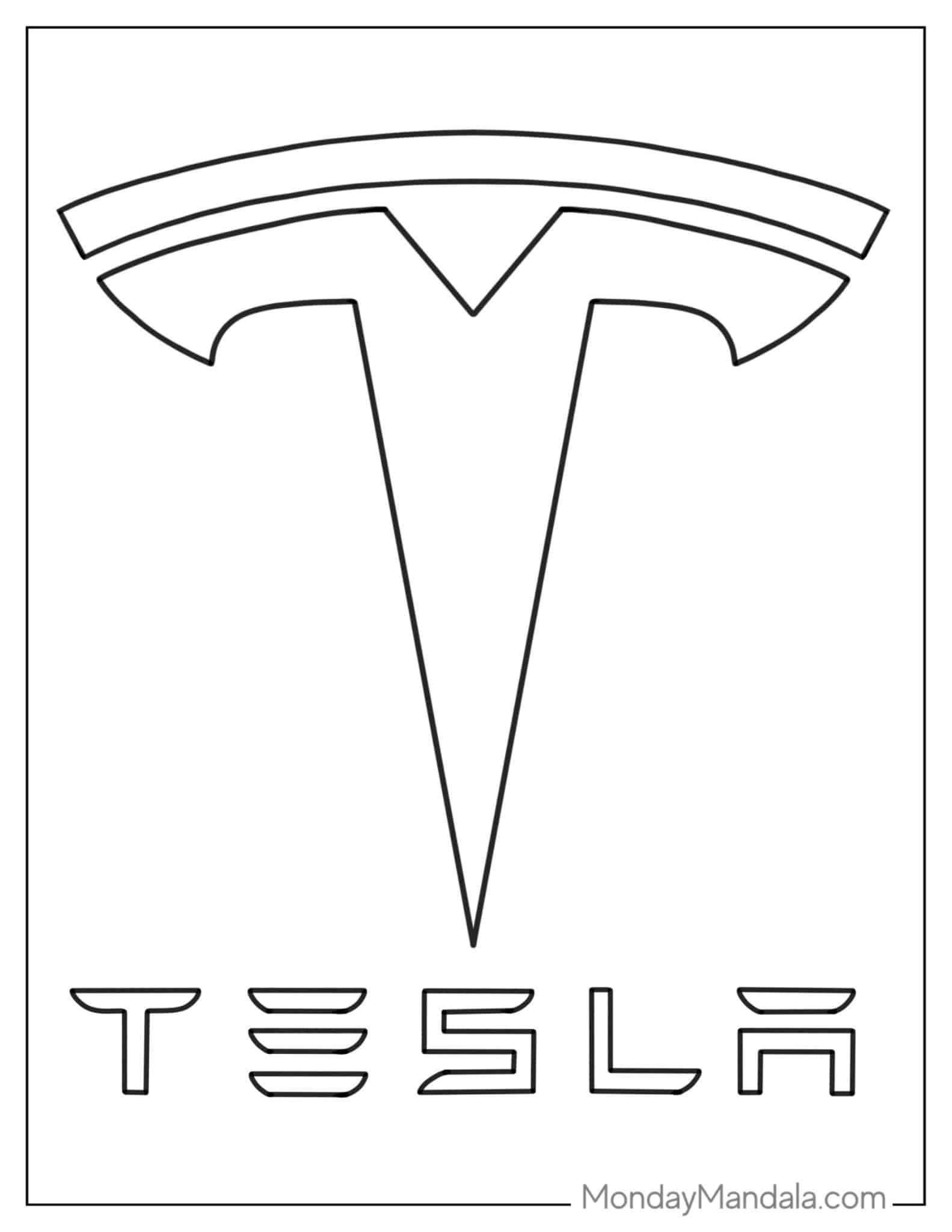 96 Tesla Model 3 Coloring Page Printable 25