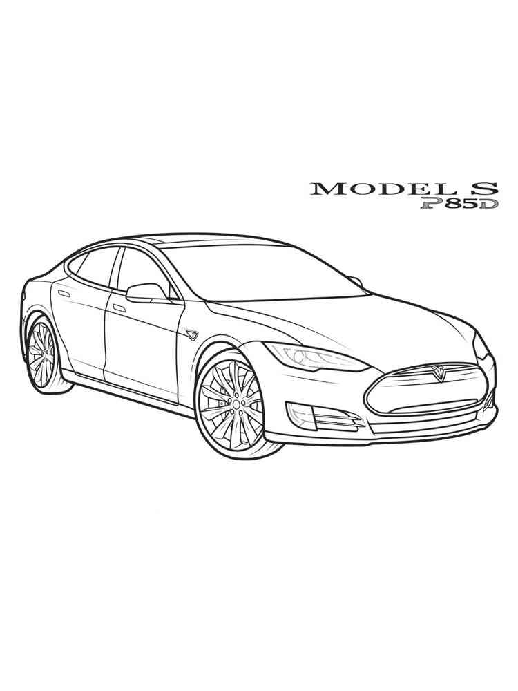 96 Tesla Model 3 Coloring Page Printable 45