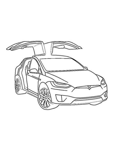 96 Tesla Model 3 Coloring Page Printable 47