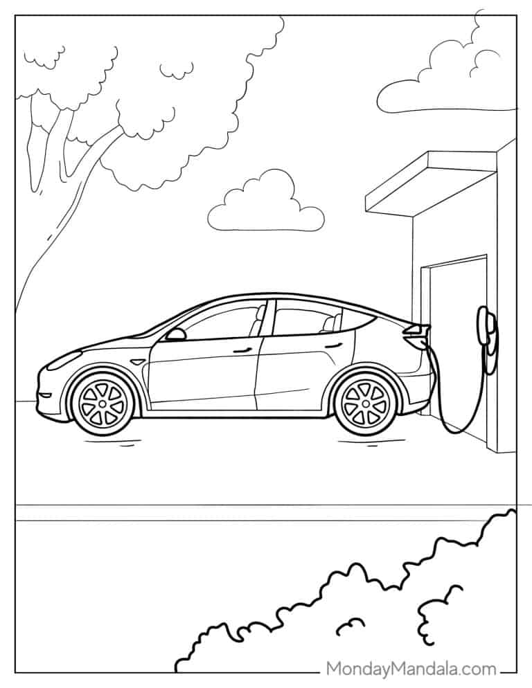 tesla model coloring page printable jpg