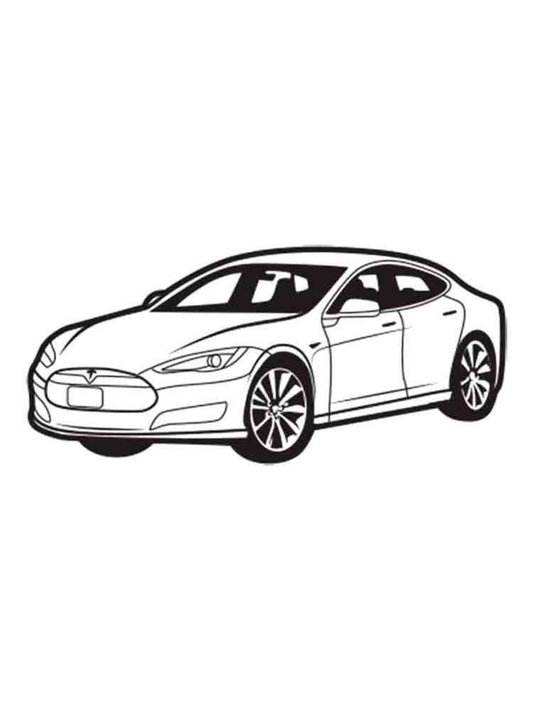 96 Tesla Model 3 Coloring Page Printable 93