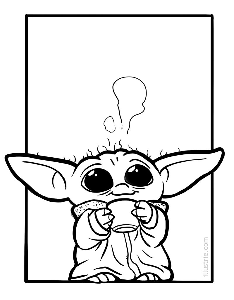 88+ Spectacular Baby Yoda Coloring Pages Printable