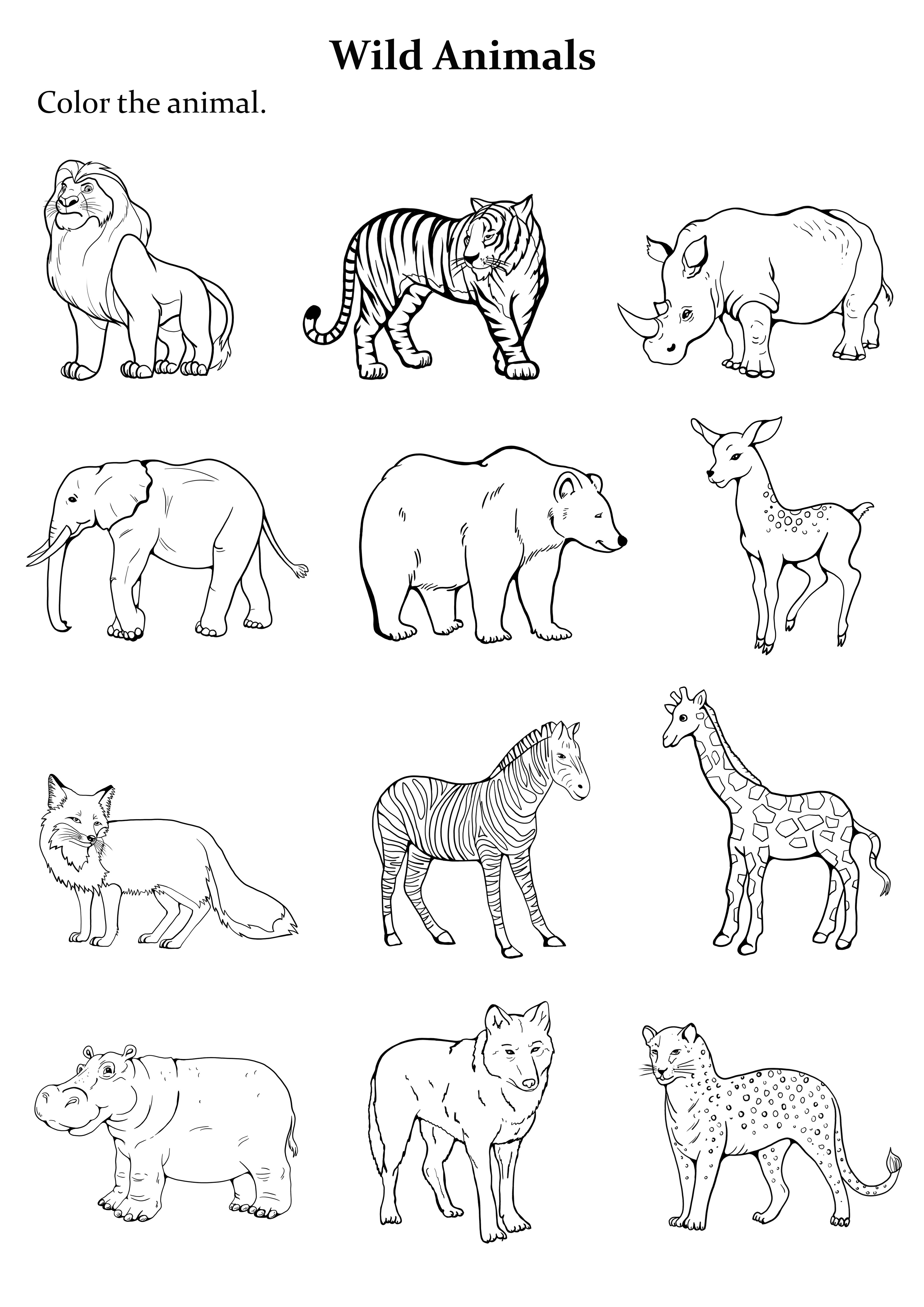 182+ Charming Animal Coloring Pages Printable