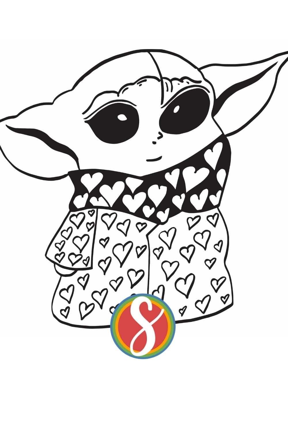 62+ Colorful Baby Yoda Coloring Pages Printable