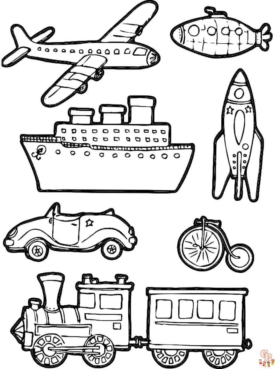 land transportation coloring pages printable jpg