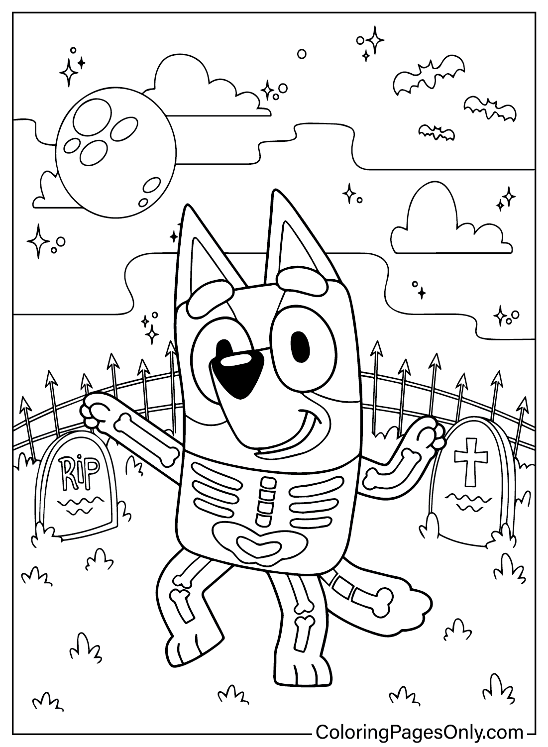 32 Bluey Halloween Coloring Pages 1