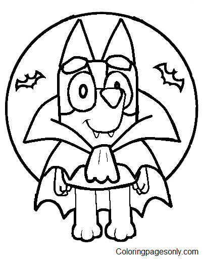 32 Bluey Halloween Coloring Pages 25