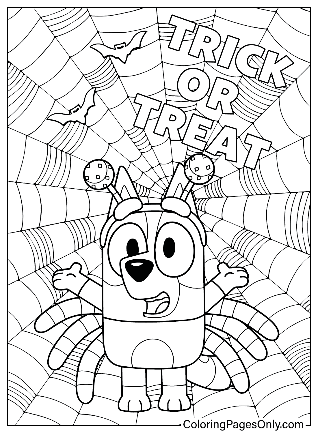 32 Bluey Halloween Coloring Pages 26