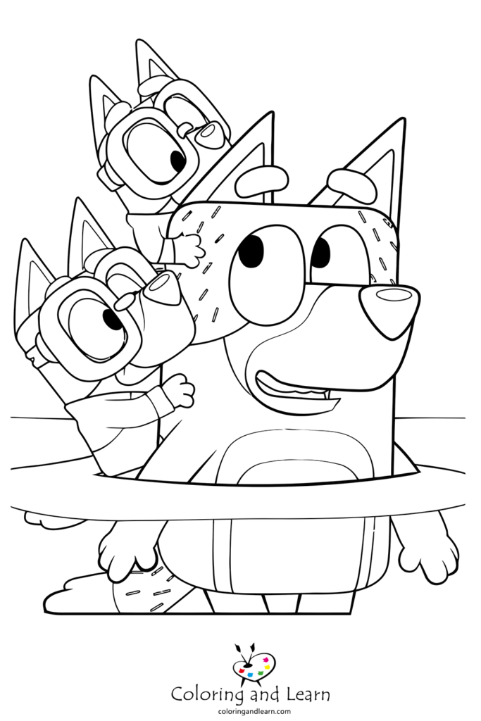 32 Bluey Halloween Coloring Pages 6