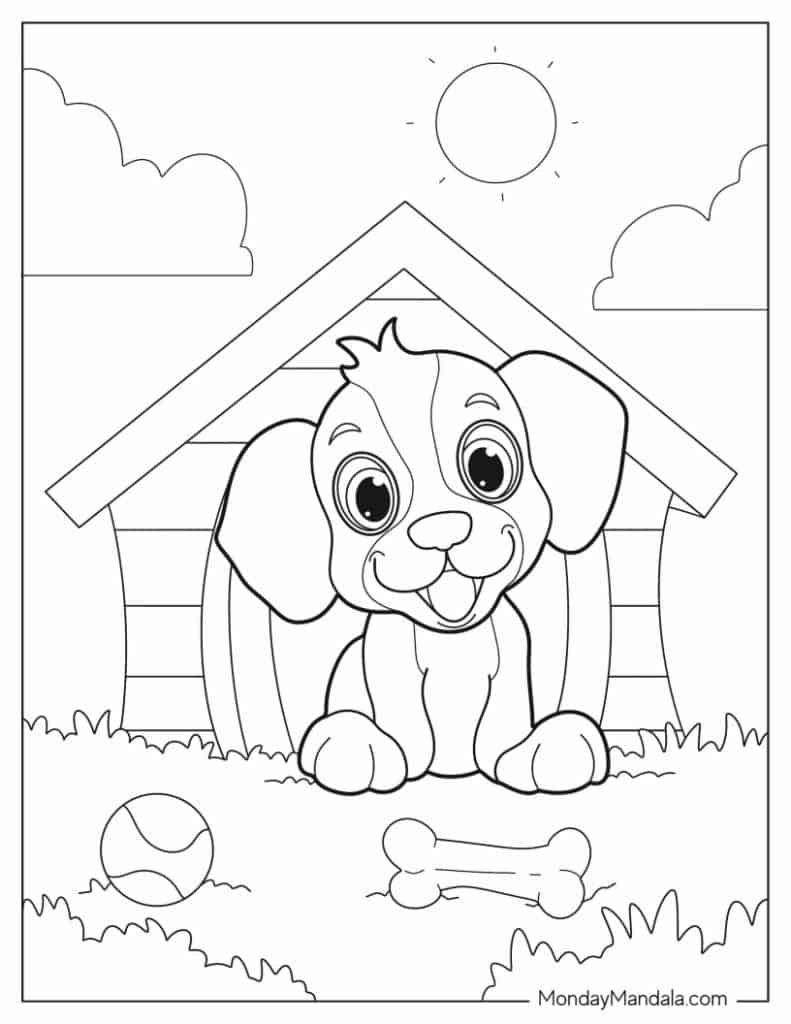 33 Fall Dog Coloring Pages Printable 12