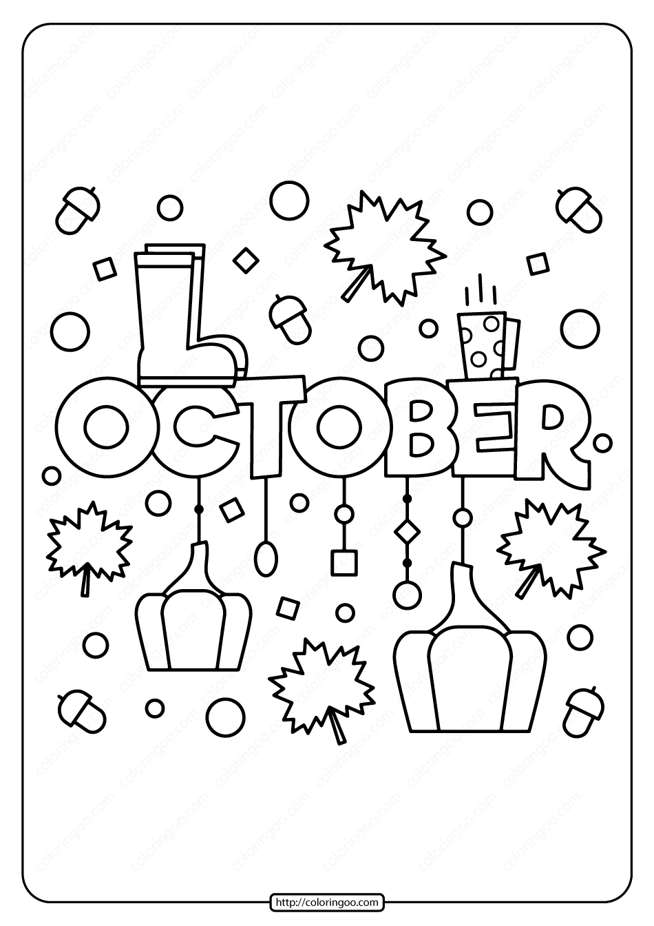 33 Free October Coloring Pages Printable 6