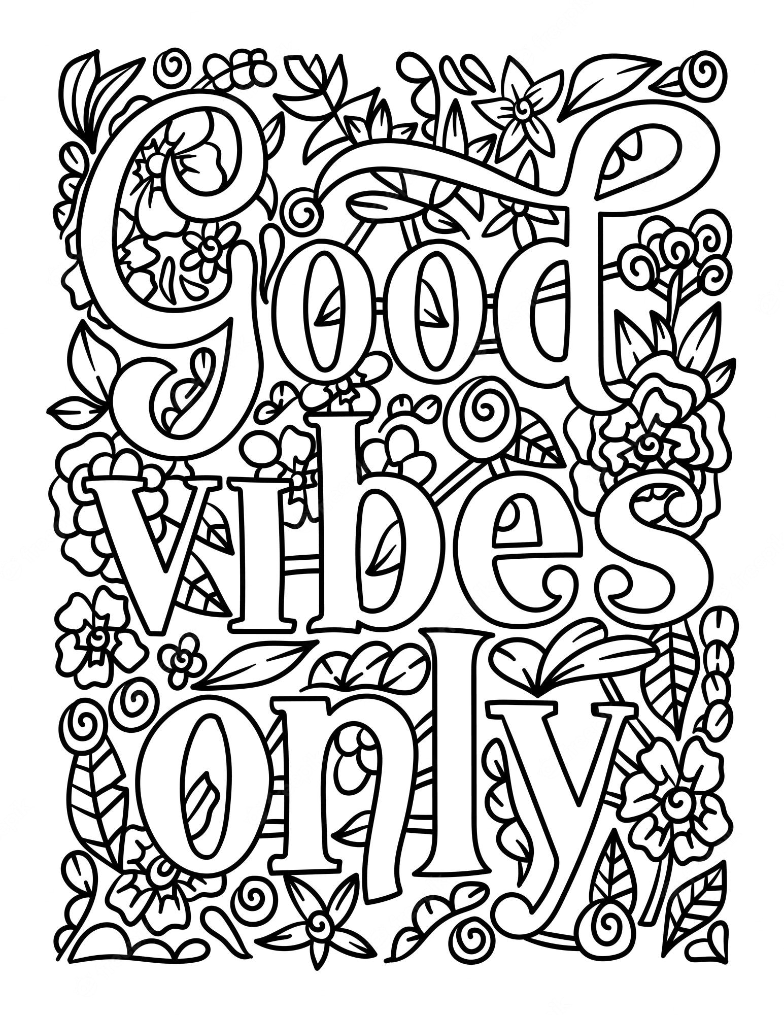 good vibes coloring pages printable jpg