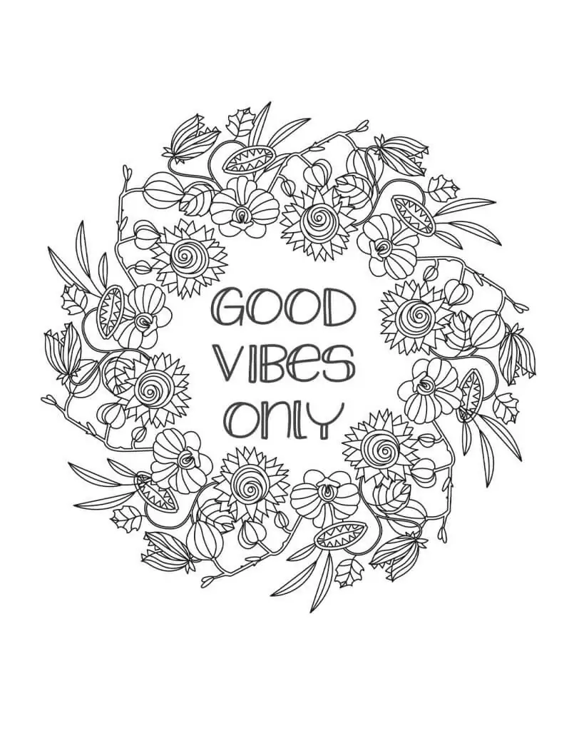 33 Good Vibes Coloring Pages Printable 14