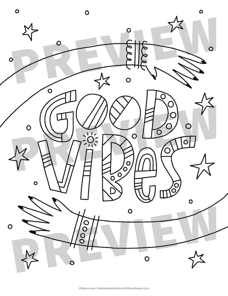 33 Good Vibes Coloring Pages Printable 18