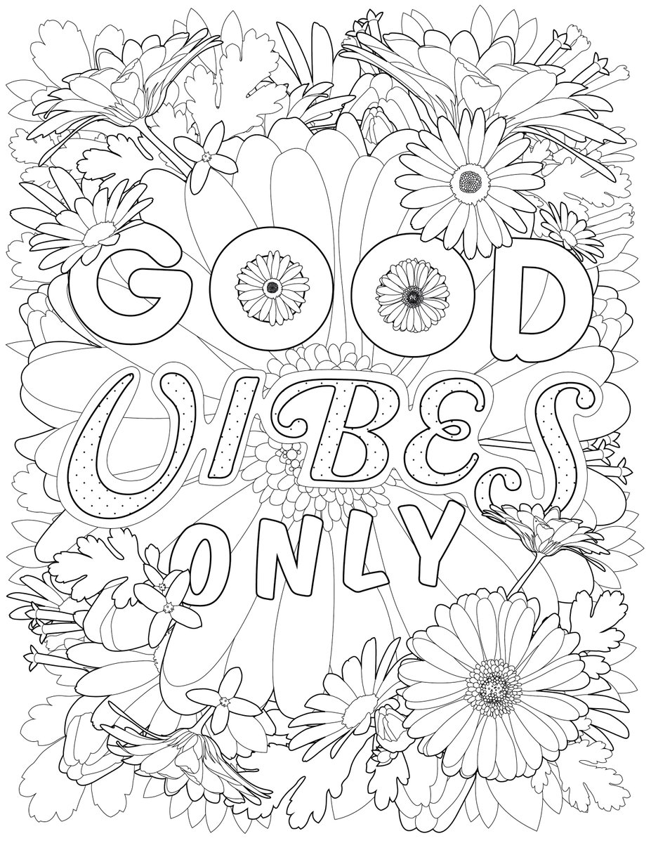 33 Good Vibes Coloring Pages Printable 7