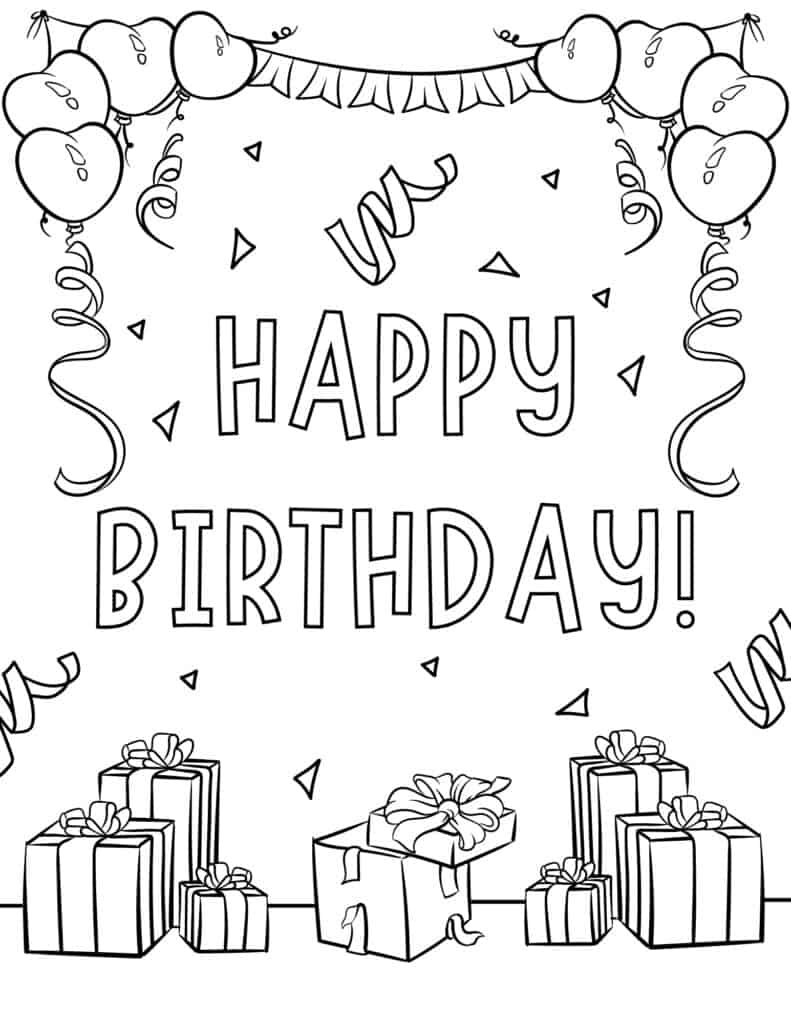 33 Happy Birthday Coloring Pages Printable 11