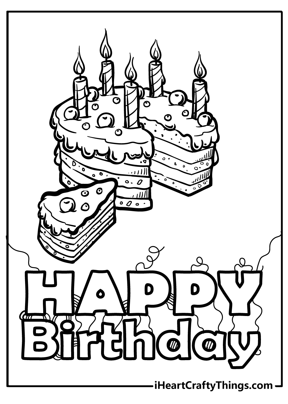 33 Happy Birthday Coloring Pages Printable 13