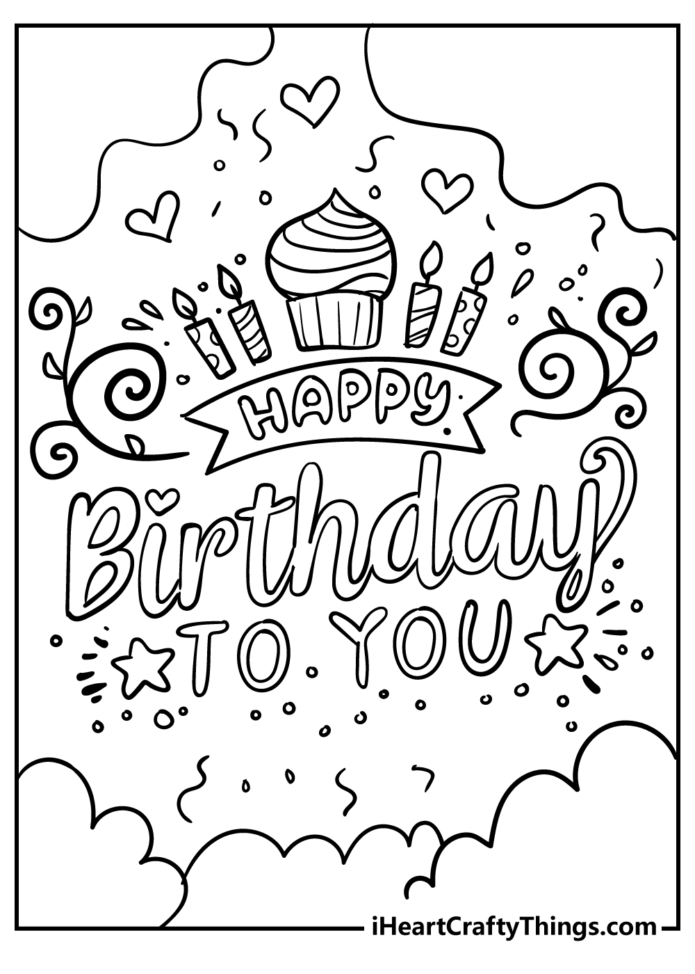 33 Happy Birthday Coloring Pages Printable 14