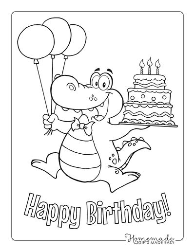 33 Happy Birthday Coloring Pages Printable 15