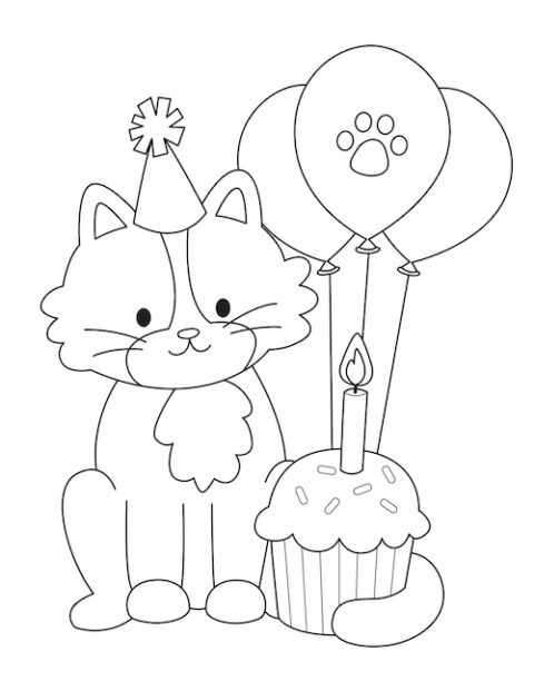 33 Happy Birthday Coloring Pages Printable 16