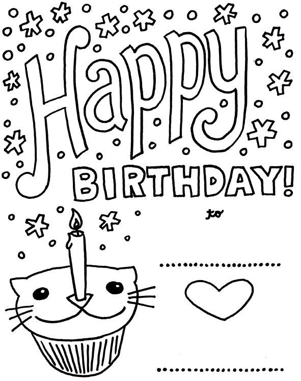 33 Happy Birthday Coloring Pages Printable 26