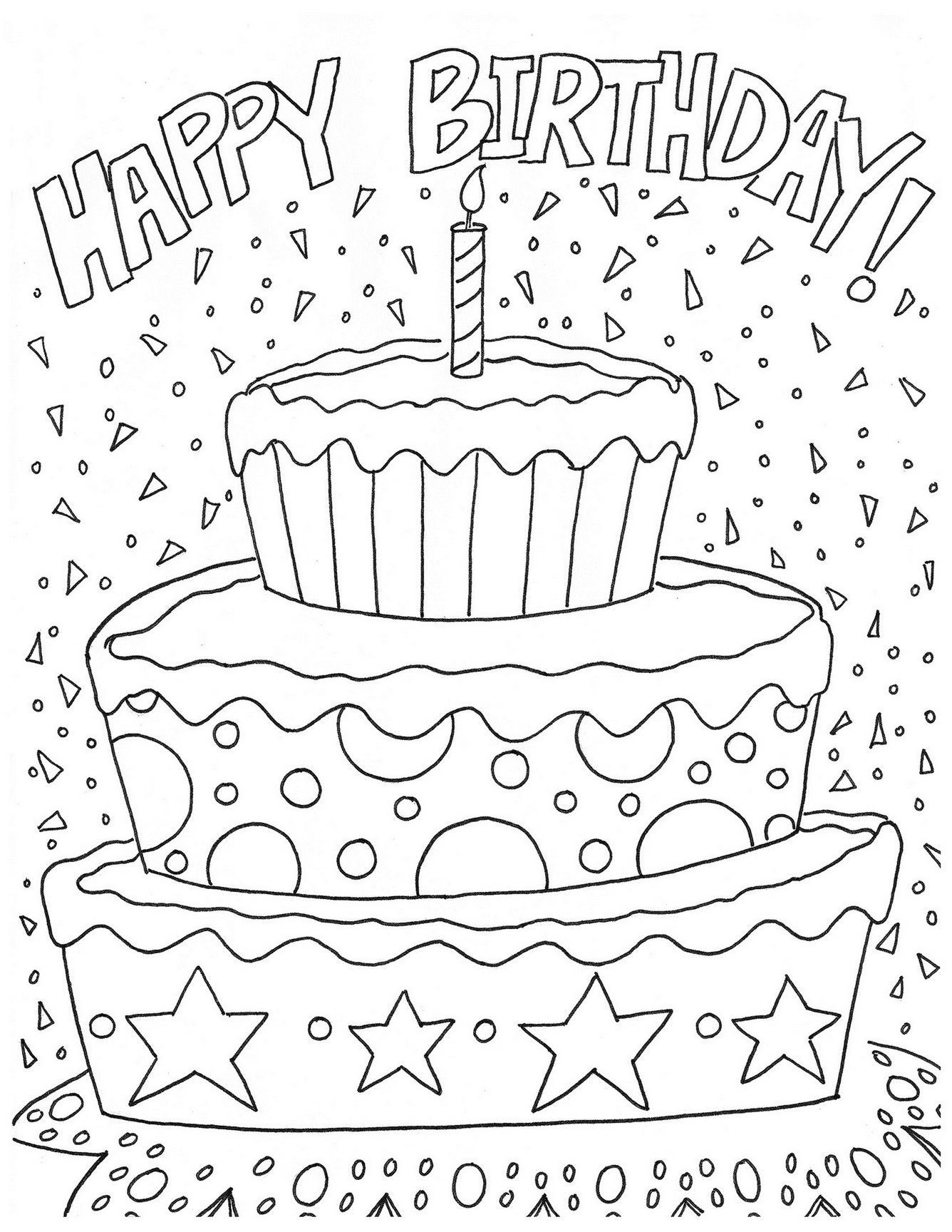 happy birthday coloring pages printable jpg