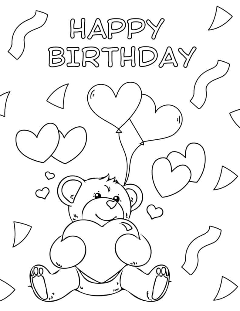 happy birthday coloring pages printable jpg