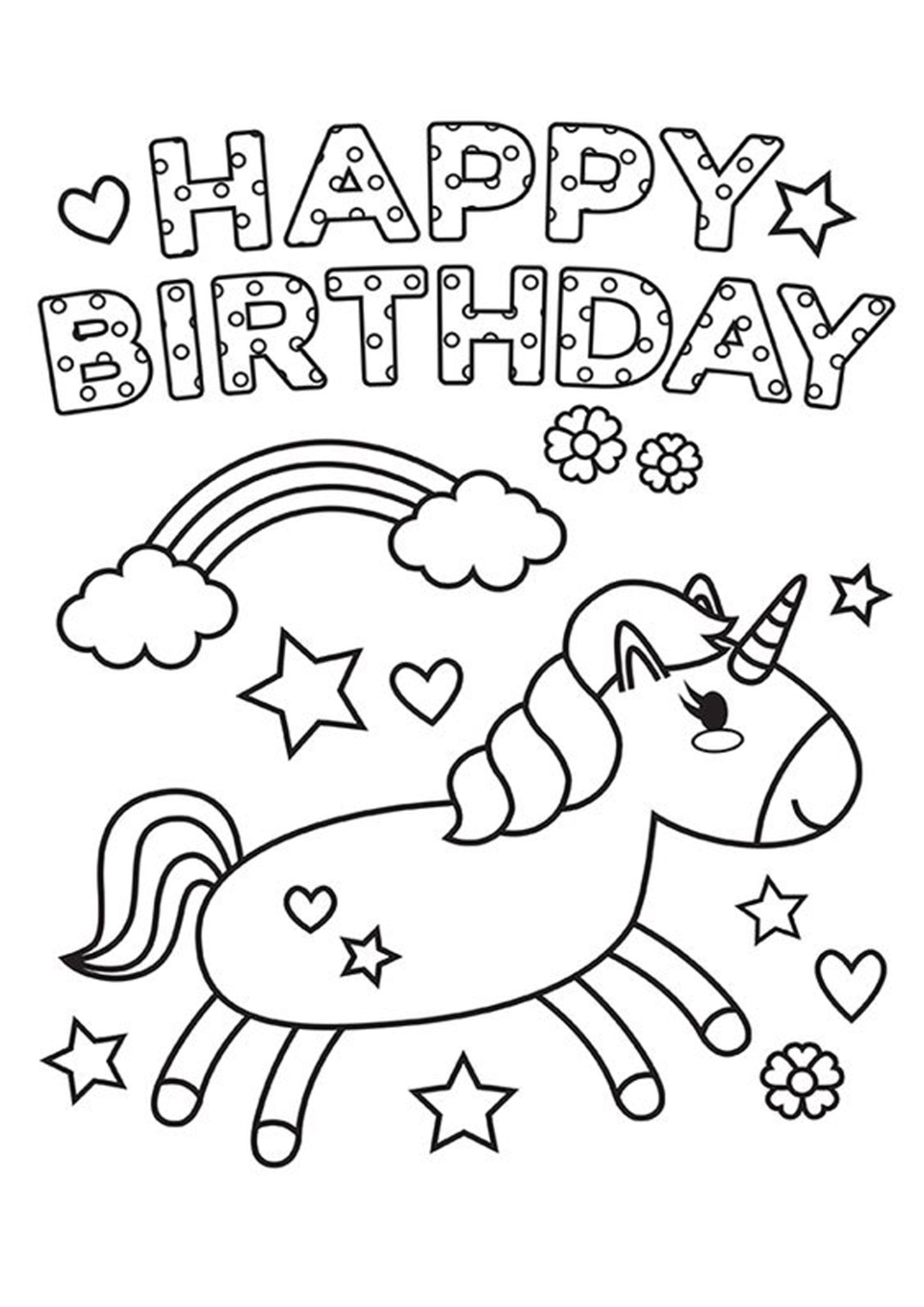 happy birthday coloring pages printable jpg