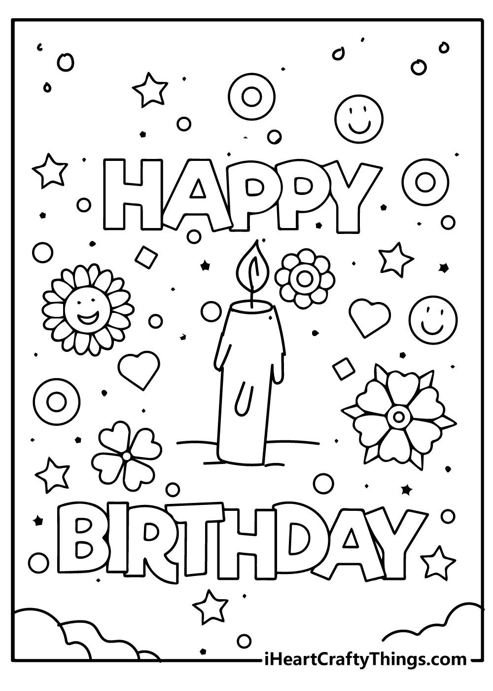 happy birthday coloring pages printable jpg