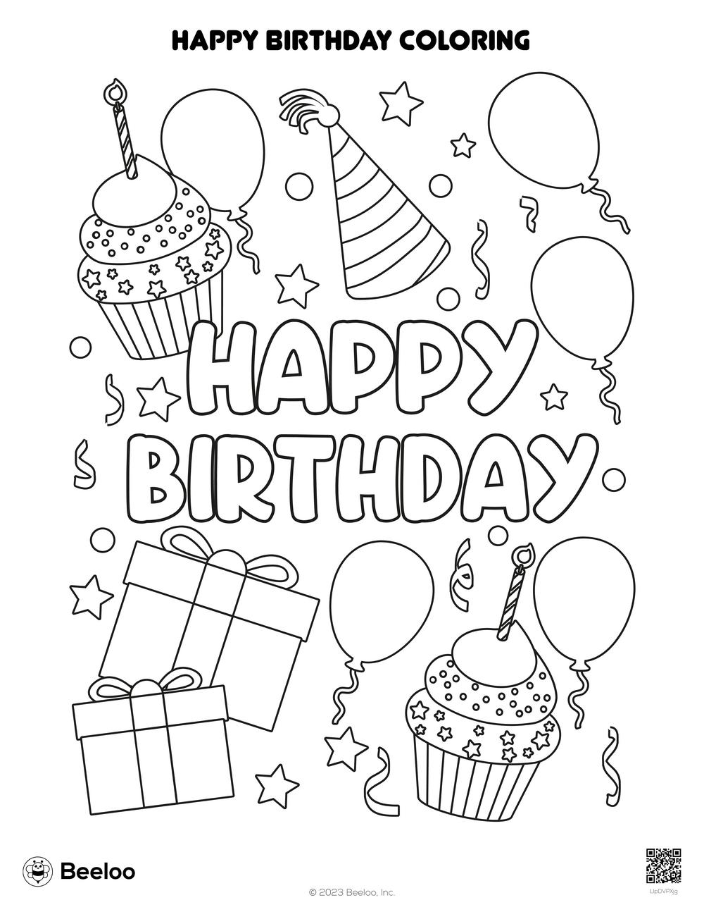 33 Happy Birthday Coloring Pages Printable 33